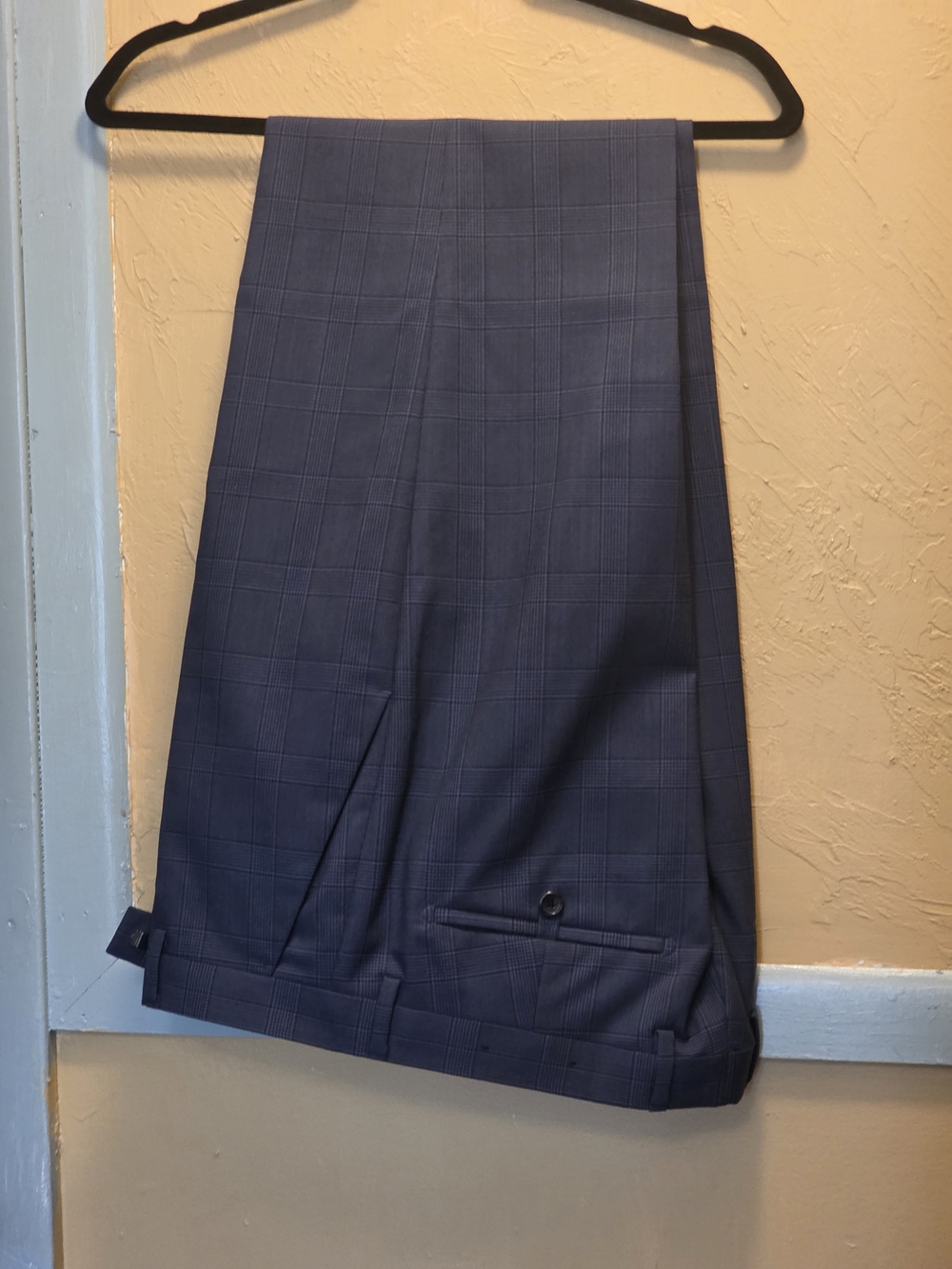 Banana Republic Navy Plaid Men's Dress Pants 34/32